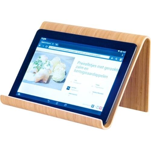 Universal Stable Tablet Stand Premium Hard Natural Wood Tablet Desktop Stand Holder Dock for iPad Mini Air Pro