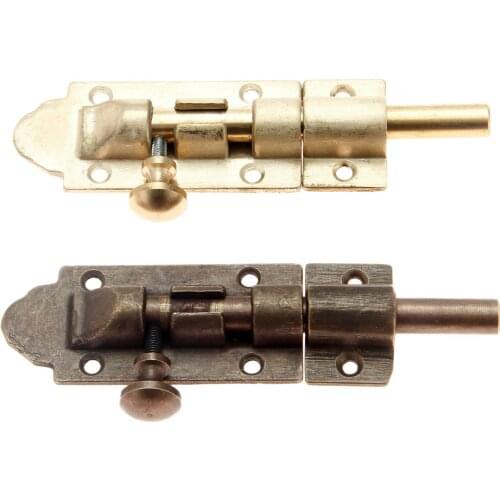 1Pc 123mm Vintage Barrel Latch Cupboard Door Lock Slide Bolt Stapler Gate Latch Hardware Antique Bronze Brass Cabinet Door Bolts