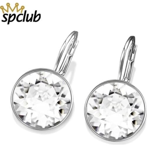 Classic Crystals From Swarovski Drop Earrings For Women Elegant Brinco Pendientes 2018 Trending Korean Earings Fashion Jewelry