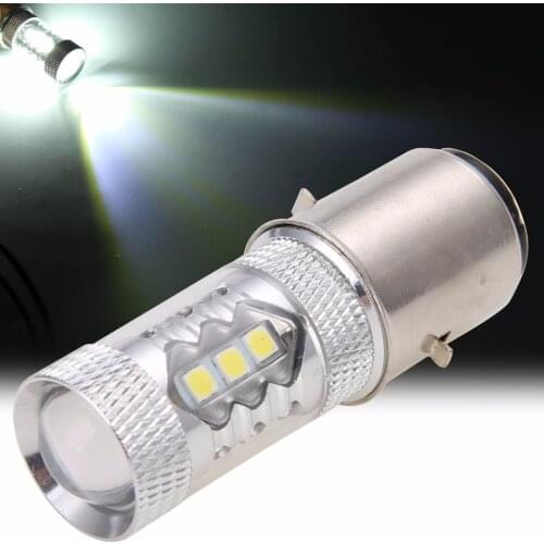 1PC BA20D H6 80W LED Light 12V Motorcycle Headlight Fog DRL Light Bulb Super Bright White Lamp for Bike Moped Scooter ATV
