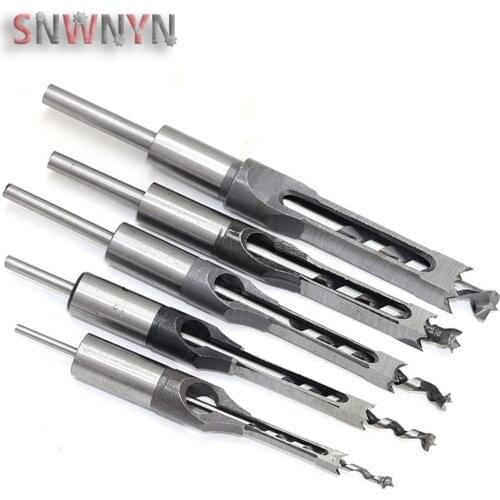 1pcs HSS Woodworking Square Hole Drill Bit Twist Mortising Chisel Drill Set Wood Drilling Hand Tools
