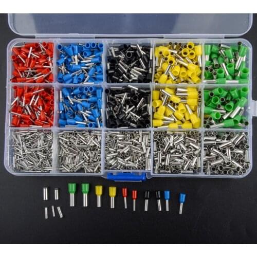 1640Pcs Wire End Sleeves Insulated Crimp Connector Cable Lug Terminals Kit Set Replacement