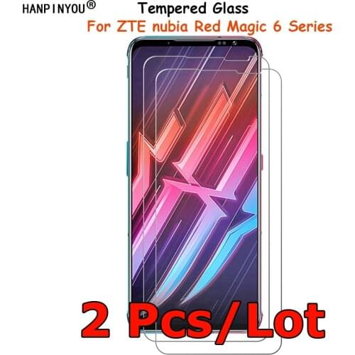 2 Pcs/Lot For ZTE nubia Red Magic 6 / Pro 6.8" Tempered Glass Screen Protector Explosion-proof Protective Film + Clean Kit