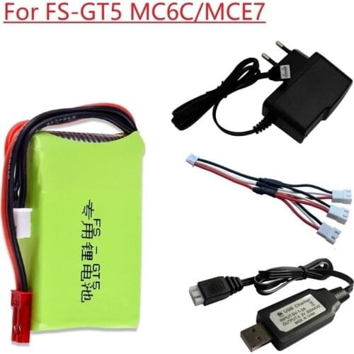 2s 7.4v Battery For Flysky FS-GT5 MC6C/MCE7 2.4G 6CH Transmitter 7.4v 1500mah Lipo Battery + Charger FOR RC Car Boat Spare Parts