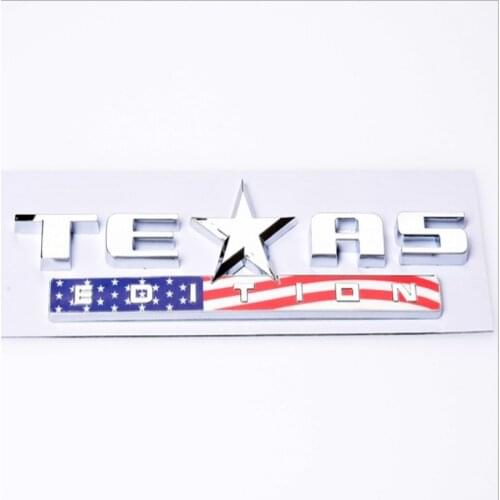 3D ABS New TEXAS EDITION Rear Boot Trunk Car Auto Sticker Silver TEXAS EDITION Badge Car Side Wing Auto Car Emblem