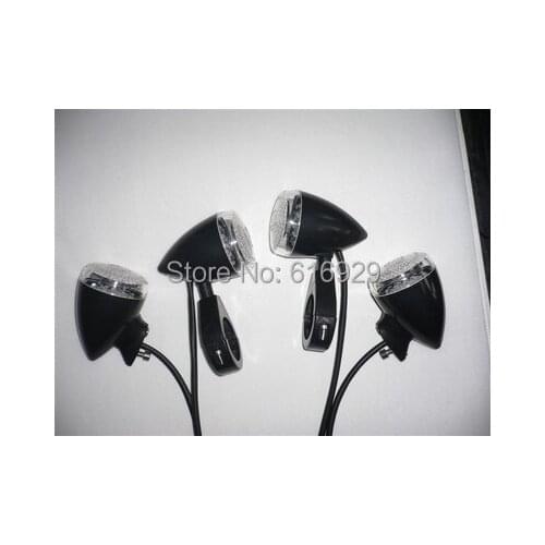 4pcs Black Bullet Relocation Fork Clamp Turn Signal Fog Lights for cruiser Softail Dyna Sportster Fat Boy honda shadow