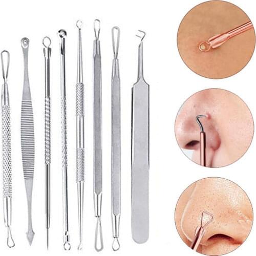 7pcs Black Dot Pimple Blackhead Remover Tool Needles set Acne Black Spot Extractor Stainless Steel Pimple Removal Tool