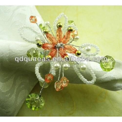 Napkin ring flower acrylic for wedding, wholesale napkin holder