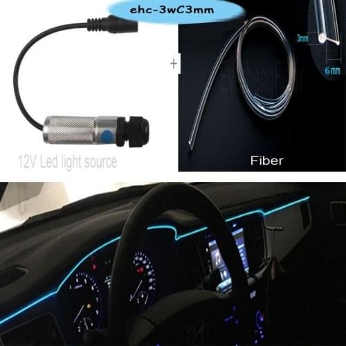 Free shipping Hot sale car use LED 12v Side glow optic fiber light for car interior decoration
