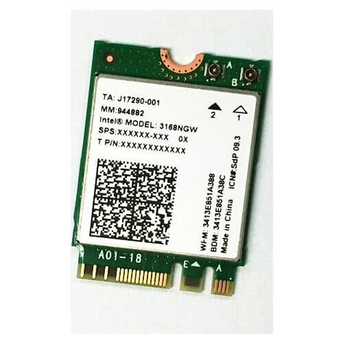 Wholesale Wireless Card For Intel Dual Band 3168 AC 3168NGW NGFF 802.11AC 2.4G/5Ghz Wifi +For Bluetooth 4.2