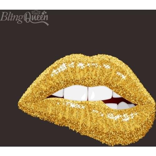 BlingQueen 12PCS/LOT Korean Iron On Patches For DIY PU Printing Vinyl Heat Transfers T-Shirt Thermal Stickers Lips Design