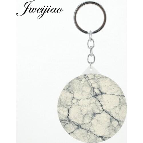 JWEIJIAO marble lines key chain Mirror natural stone photo vintage charm DIY game Compact Hand mirror espejo MS35