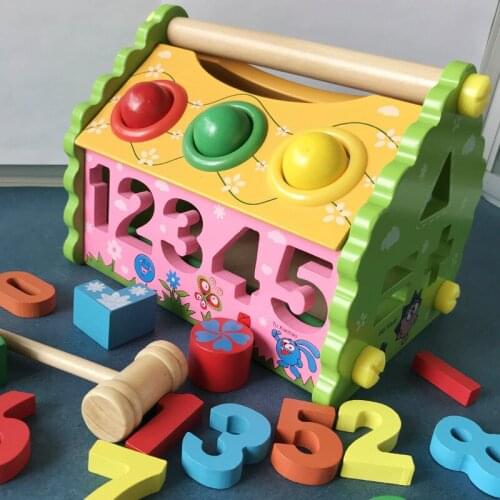 Baby Montessori Toys Multifunctional Time Shape Matching Box Disassembly House Screw Assembly Educational Toys For Children