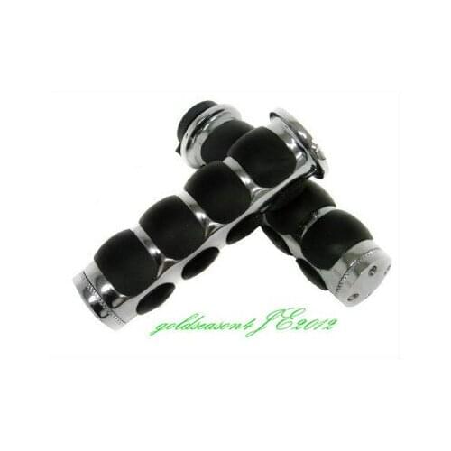 CHROME ROAD HAND GRIPS for Harley Sportster Dyna Softail 1" Handlebar