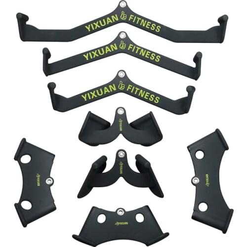 Gym Home Fitness Rowing T-Bar V-Bar Pully Cable Machine Attachments Biceps Triceps Back Blaster Handle Pull Down Hand Grips