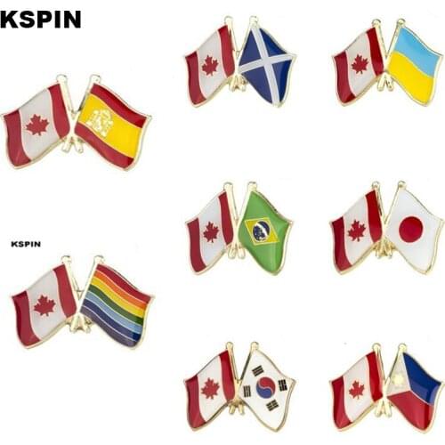 Canada Friendship Flag Metal Badges for Backpacks Badges Military Icon Cap/Hat Brooch Jewelry