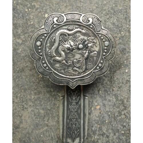 Chino miao plata fengshui suerte estatua RU YI decoración familiar regalos artesanías de metal