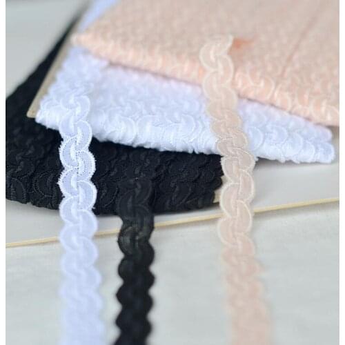 5 Meters 100% Cotton Cloth Lace Trim White Black Skin Pink Cotton Lace Fabric for Crafts/Costume/Dress Sewing Craft 1.3cm Width