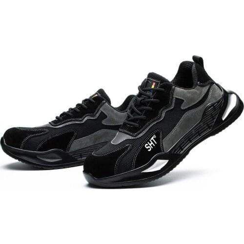 Lightweight steel toecap men safety shoes women work outdoor breathable male female shoes plus size 36-46