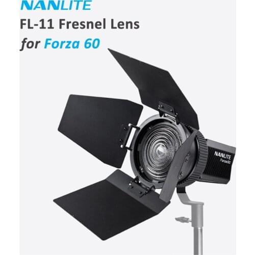 NANLITE Nanguang FL-11 Fresnel Lens with barndoor spot-to-flood adjustable for NANLITE Forza 60 60B 60W Photography light