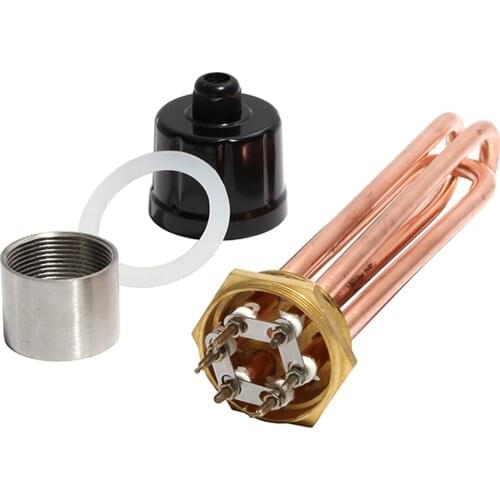 2 Inch/DN50 10mm Dia Tubular Immersion Heater with Accessory 110V/220V/380V All Copper Heating Element 3KW/4.5KW/6KW/9KW/12KW