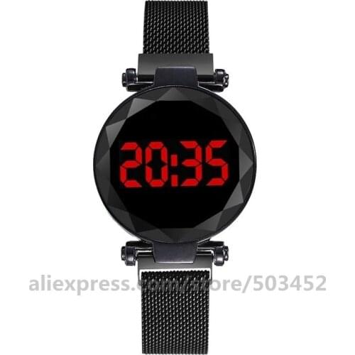 100pcs/lot New Arrive Unisex LED Digital Magnetic Tape Watch Simple Wristwatch Fashion Ladies Watch Factory Wholesale Clock