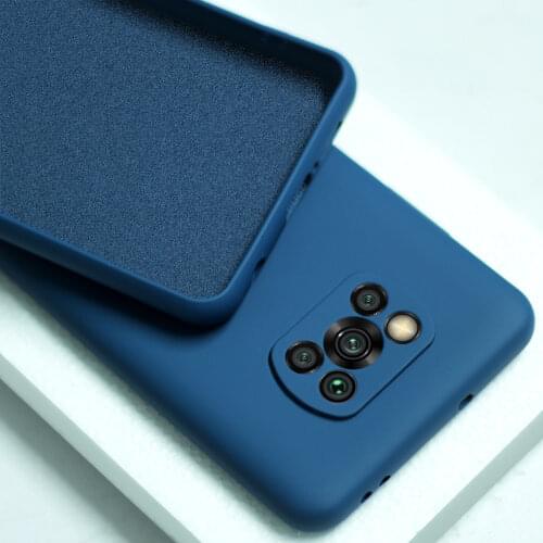 Luxury New Original Soft Matte Liquid Silicone Case For Xiaomi POCO X3 Pro NFC M3 F2 Pro F3 Camera Protection Cloth Lining Cover