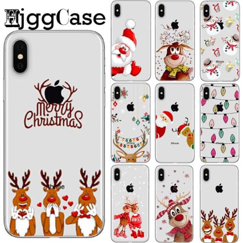 Merry Christmas elk snowman phone Case For iphone 12 Mini 7 6s 8 Plus SE 2020 X XS MAX XR Soft Silicone Cover for huawei P30 P40