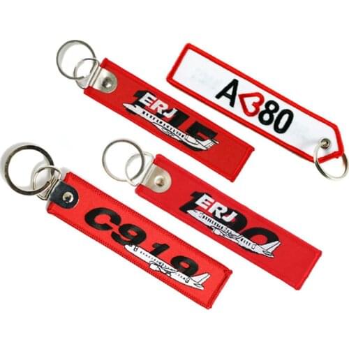 AIRBUS ERj145 ERJ190 C919 MA60 Dornier328 A380 A340 A320 Beluga Embroider Travel Luggage Best for Flight Crew Aviation Keychain