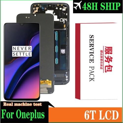 6.41" Amoled Display Replacement For Oneplus 6T LCD A6010 A6013 touch screen Digitizer Assembly With Frame