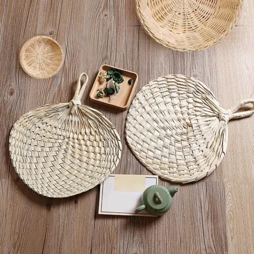 Light Weight Natural Hand-Woven Palm-Leaf Fan, Summer Childrens Fan, Daily Necessities, Chinese Fan, Navel Fan