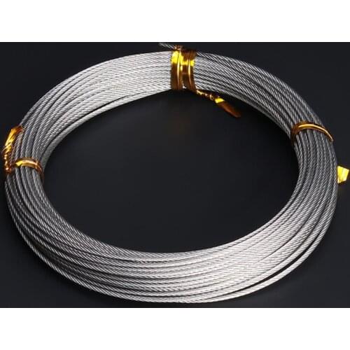 304 steel rope Dia 0.15 0.2 0.25 0.3mm 1X7 stranded wire twist line Fishing wire rope soft string thin beads rope handwork