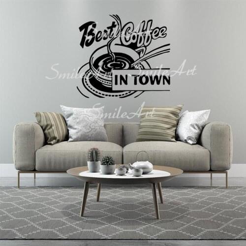 Cartoon Best Coffee Vinyl Kitchen Wall Stickers Wallpaper For Kids Rooms Diy Home Decoration Wall Stickers Waterproof Wallpaper