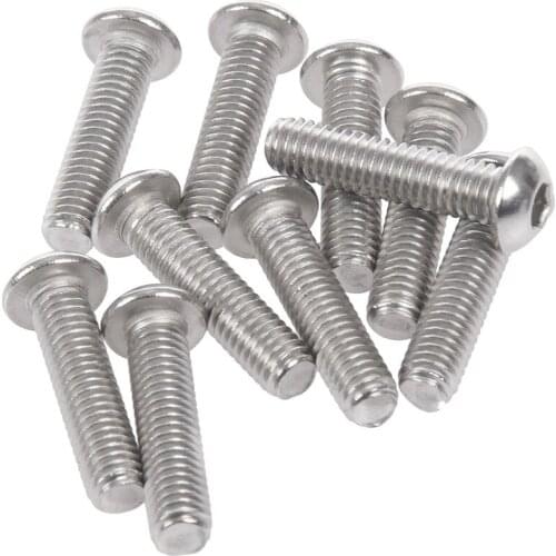 Stainless Steel Button Head Screw, Hex Socket Bolts Type:M6 / 6mm Bolt size:M6 x 25mm Your pack quantity:10
