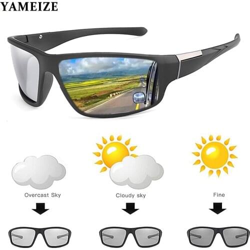 YAMEIZE Photochromic Sunglasses Men Polarized Glasses Driving Goggles Male Fishing Sun Glasse Change Color Retro Eyewear UV400