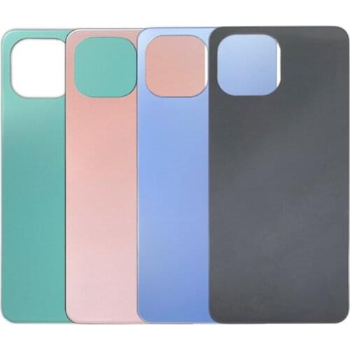 Mi11 Lite Rear Housing For Xiaomi Mi 11 Lite 6.55" Back Door Battery Cover Glass Repair Replace Case + Logo Adhesive Glue