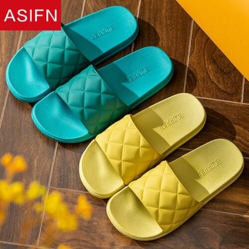 ASIFN Womens Bathroom Slippers Simple Solid Color Home Summer Non-slip Sandals Men Couple Floor House Bath Slides Wholesale
