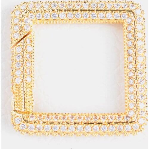 2pcs/lot High Quality CZ Micro Pave Square Shape Pave Clasp
