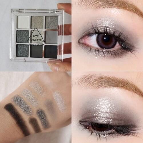 2021 New 9-color Cool Wind Smoky Makeup Eye Shadow Pearly Matte Gray Eye Makeup Party Creative Makeup Cosmetics TSLM1