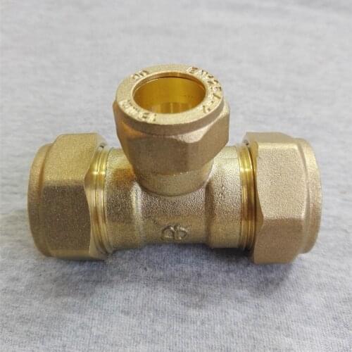 22*15*22mm Compression Fitting TEE for Brass Tube