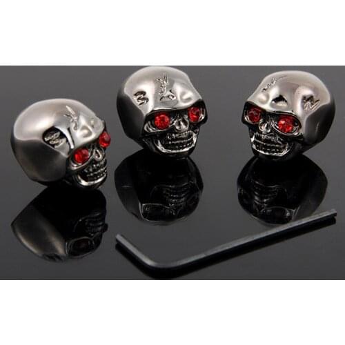 4pcs Cool Skull Head Tone Volume Control Knobs Buttons with 1pc Allen Wrench for Electric Guitar Replacement Parts & Accessories