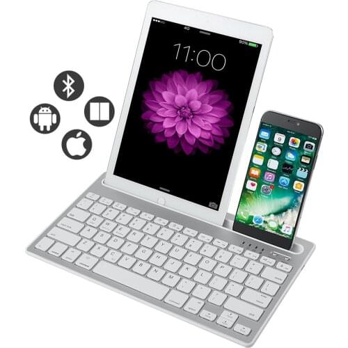 SeenDa Bluetooth-compita Keyboard for Tablets Rechargeable Wireless Keyboard Multi System Bluetooth-compita Keyboard Mute Click