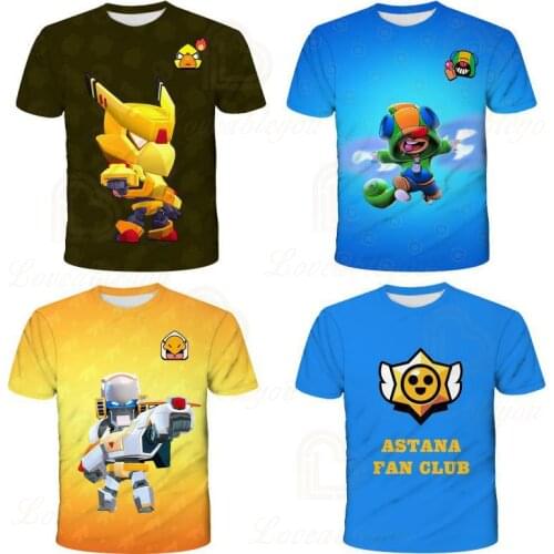 Browlers Cartoon Star, and Sandy Tops Teen Clothes Shoot Kids T-shirt Leon Shooting Game 3D t shirts Boys Girls Harajuku Fashion