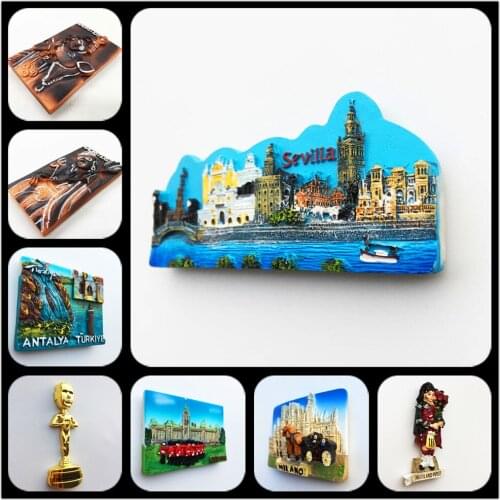 European and American ideas 3D Fridge Magnets Tourism Souvenir Refrigerator Magnetic Sticker Collection Handicraft Gift