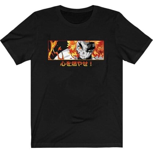 Anime Demon Slayer T-Shirt Rengoku Kyojuro Clothes Tops Tees Camiseta Camiseta