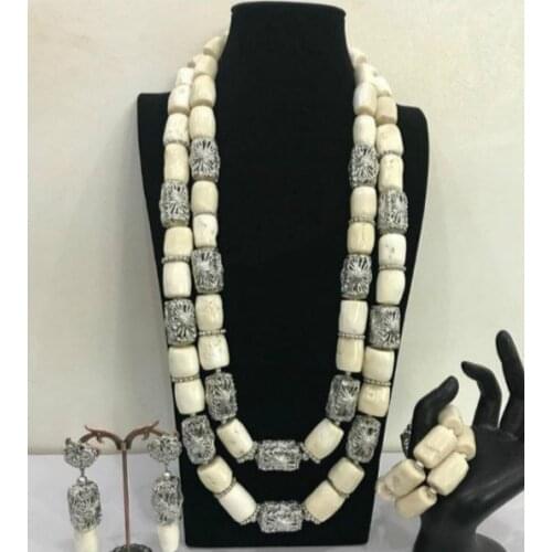 Quality Real Coral Beads Bridal Necklace Bracelet Earrings Set Necklace Nigerian Wedding Coral Beads LC047