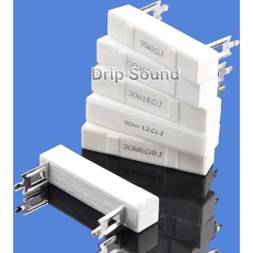 2pcs 10Ohm-30Ohm 30W Speaker Frequency Divider Audio Stereo Crossover Ceramic Resistance Cement Resistor