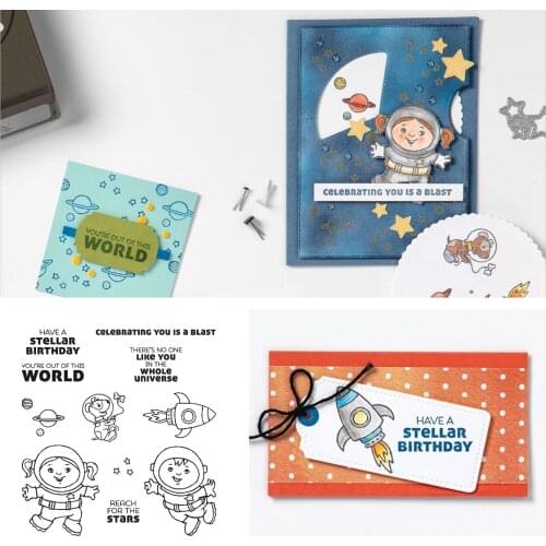 Spacecraft Astronaut Rocket Metal Cutting Dies Stamps Scrapbook Decoration Embossing Stencil Template Greeting Card Handmade NEW