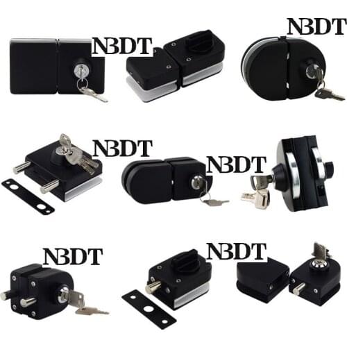 Square Round Stainless Steel Commerical Entrance Frameless 10-12mm Glass Door Lock Hook Latch Single Double Cut free Thumb Turn