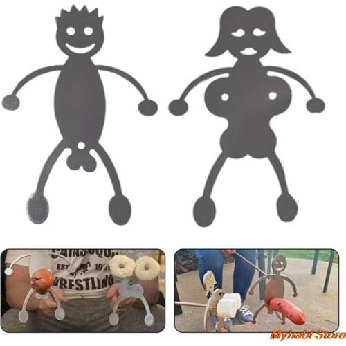 Metal BBQ Fork Stainless Steel Women Men Shaped Barbecue Fork for Hot Dog Marshmallow Camp Fire Roasting Stick Skewer BBQ Tools